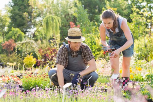 Keyboard navigation focus on a landscaping website section